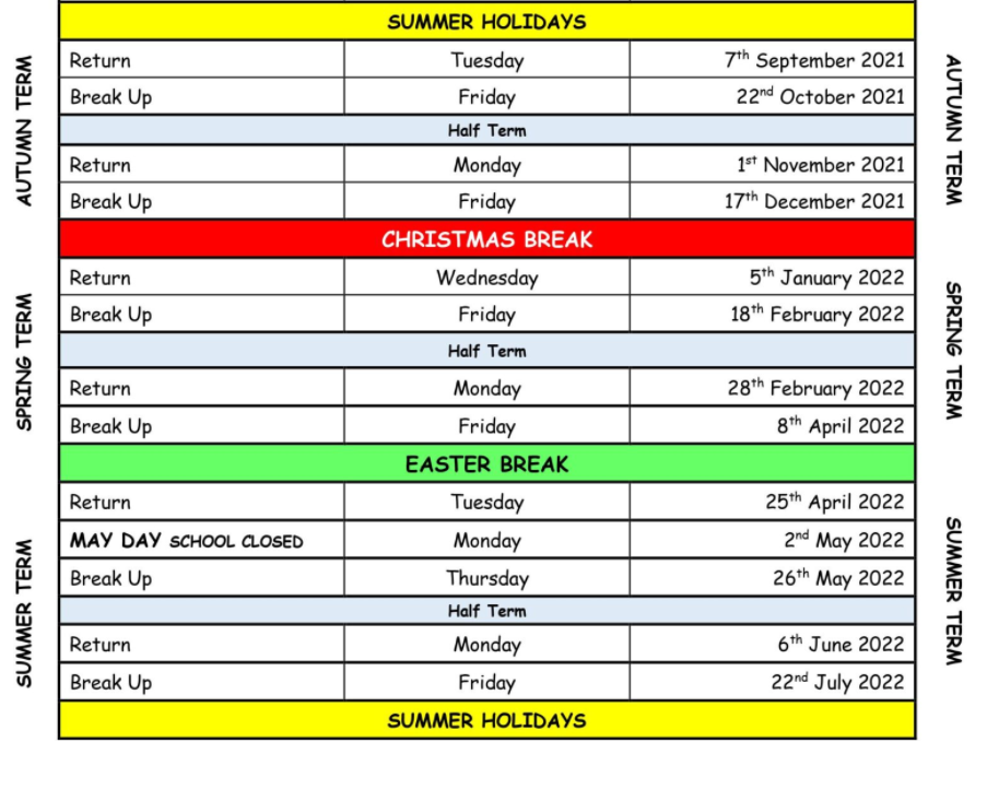 Term Dates Gladstone Road Primary School